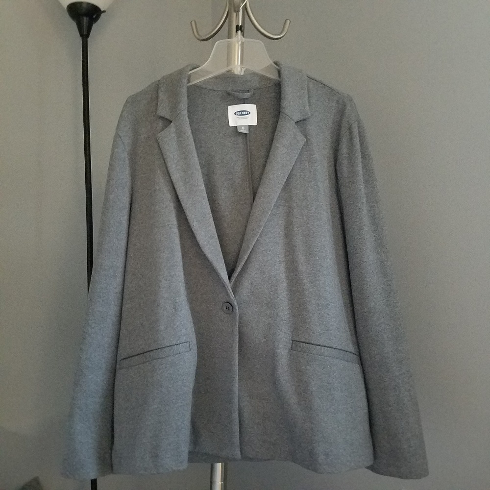 NWT Old Navy Gray Knit Blazer Sz XL